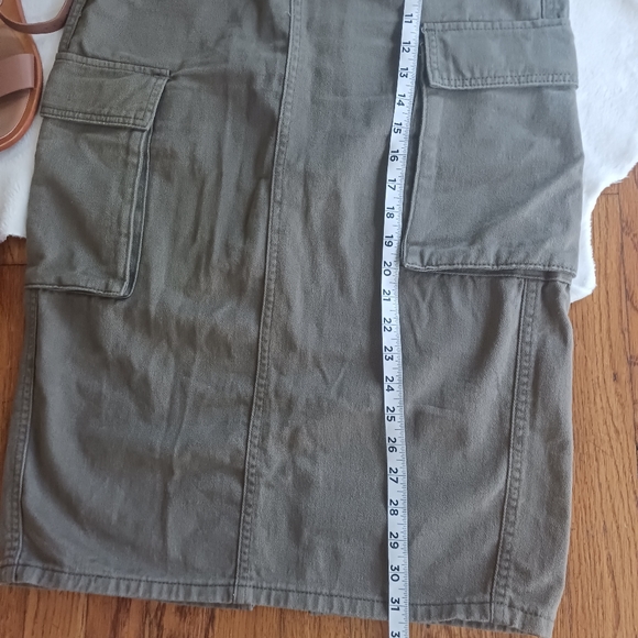 Shein Sxy • Women's Army Green High Waist Cargo Flap Pocket Denim Jean Skirt - Picture 15 of 16